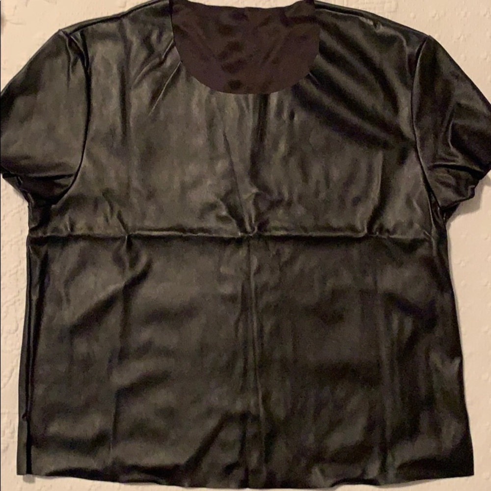 Faux leather top